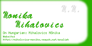 monika mihalovics business card
